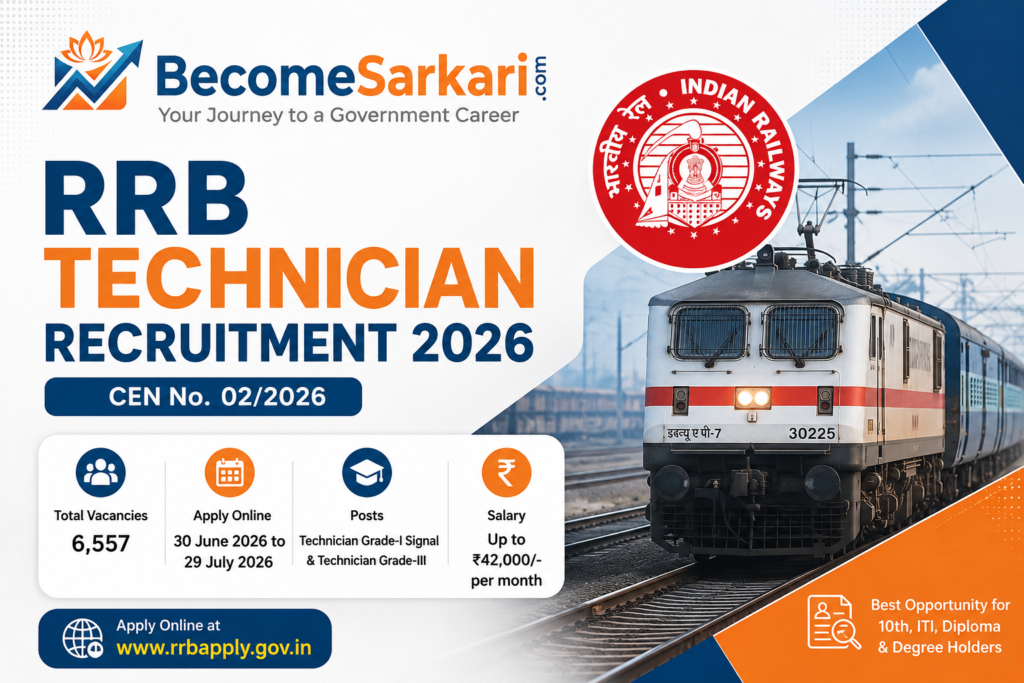 RRB Technician Recruitment 2026 Apply Online for 6557 Posts